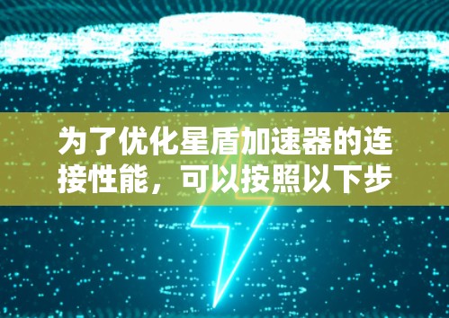 为了优化星盾加速器的连接性能，可以按照以下步骤进行