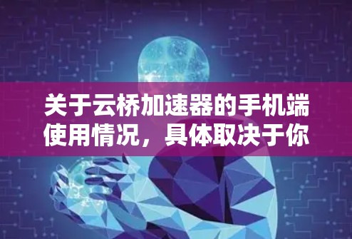 关于云桥加速器的手机端使用情况,具体取决于你使用的云桥工具和它的官方支持情况。以下是一些通用的方法和思路,帮助你在手机端配置和使用云桥加速器 关于云桥加速器的手机端使用情况,具体取决于你使用的云桥工具和它的官方支持情况。以下是一些通用的方法和思路,帮助你在手机端配置和使用云桥加速器
